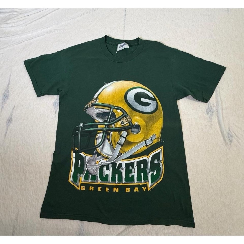 Vintage 1997 Green Bay Packers Helmet T-Shirt NFL USA Made Size M